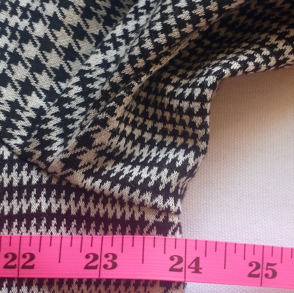 Philosophy Plaid Black White Houndstooth Unstructured  Gathered Sleeve Blazer XL - Picture 5 of 8